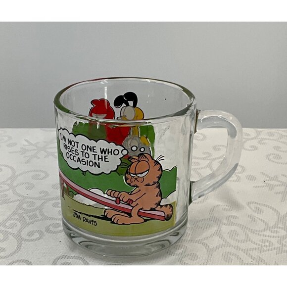 Garfield McDonald's 1978 Vintage Glass Mug With Comic Print Jim Davis - Picture 1 of 5